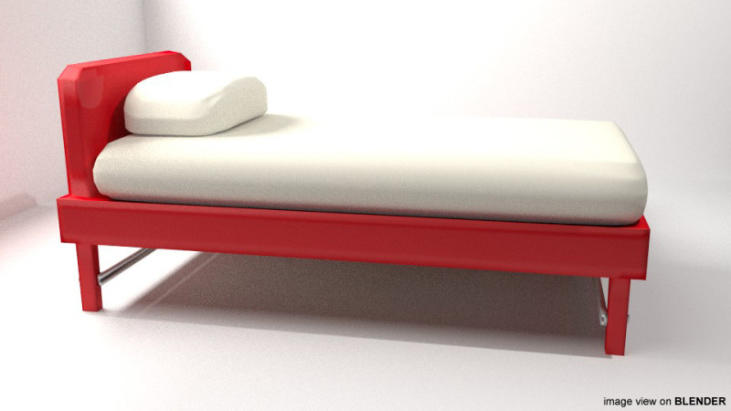 Bed - Trundle Model 3D .c4d .max .obj .3ds .fbx .stl .blend 