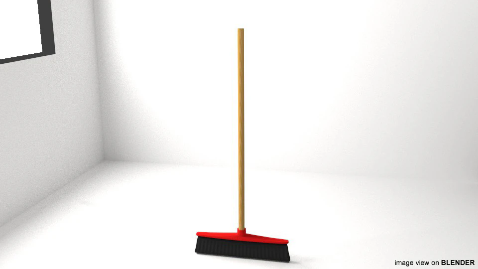 Ferramenta de limpeza dom&eacute;stica - vassoura Modelo 3D .c4d .max .obj .3ds .fbx .stl .blend 
