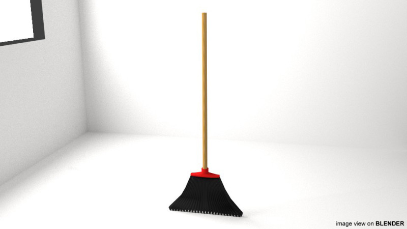 Household Cleaning Tool - Broomstick 3D Model .c4d .max .obj .3ds .fbx .stl .blend 