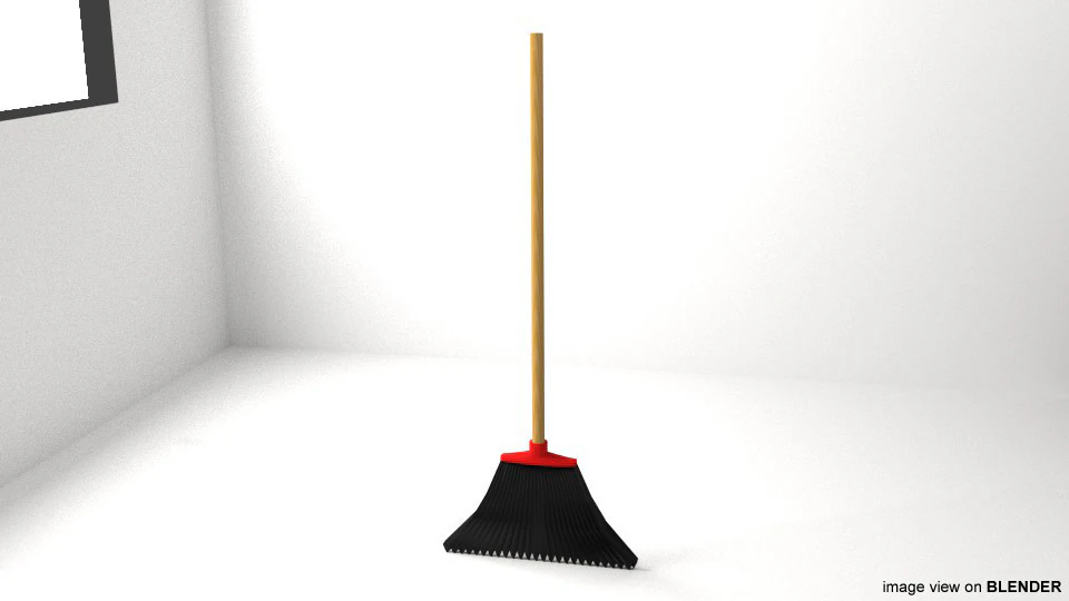 Household Cleaning Tool - Broomstick 3D Model .c4d .max .obj .3ds .fbx .stl .blend