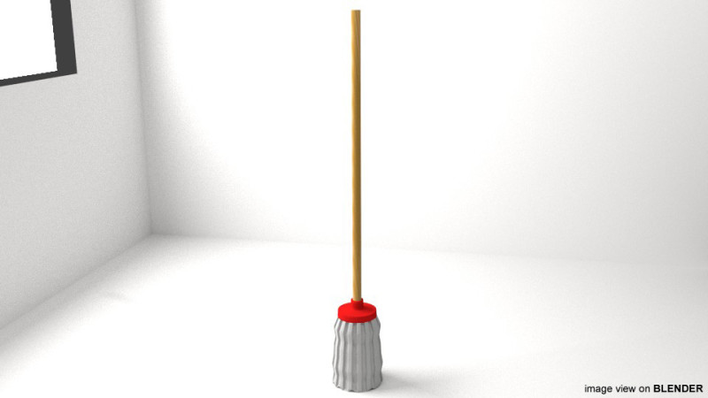 Household Cleaning Tool - Mop 3D 모델 .c4d .max .obj .3ds .fbx .stl .blend 