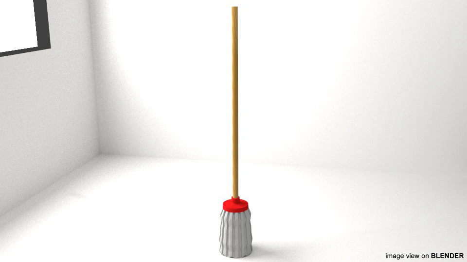 Household Cleaning Tool - Mop 3D Model .c4d .max .obj .3ds .fbx .stl .blend