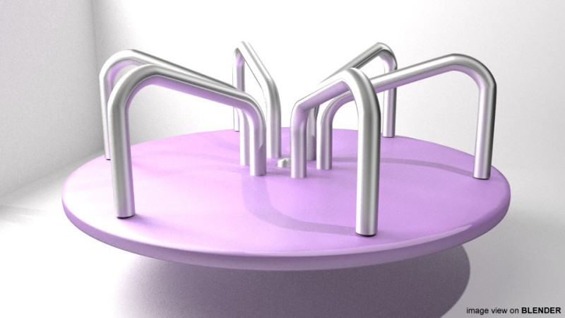 Playground Equipment - Merry Go Round 3D Модель .c4d .max .obj .3ds .fbx .stl .blend 