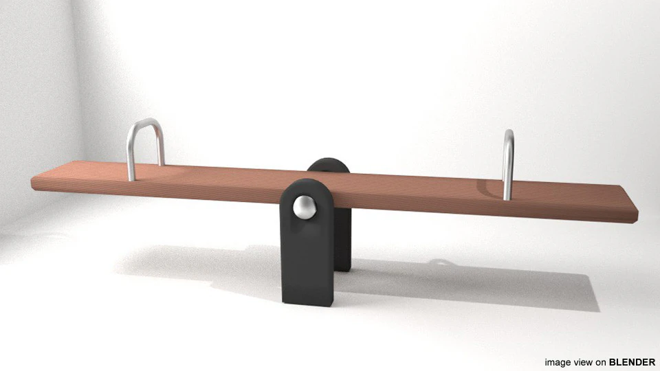 Playground Equipment - See-Saw 3D Model .c4d .max .obj .3ds .fbx .stl .blend 