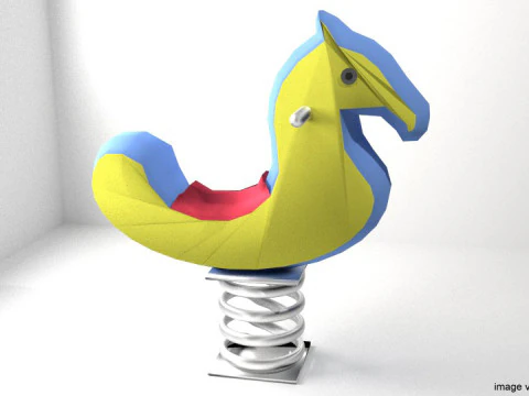 Spielplatzger&auml;te - Fr&uuml;hlingspferd 3D Modell