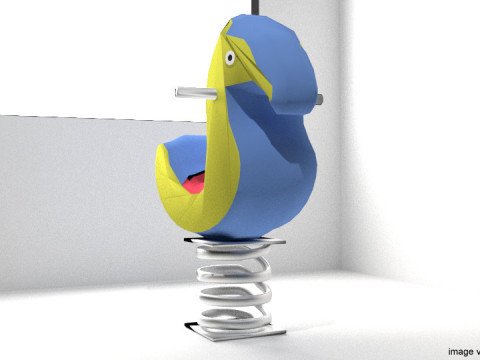 Playground Equipment - Spring Horse 3D Model