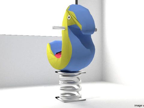 Playground Equipment - Spring Horse 3D Model