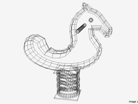 Playground Equipment - Spring Horse 3D Model