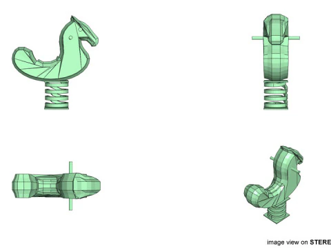Playground Equipment - Spring Horse 3D Model