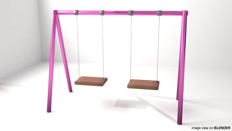 Playground Equipment - Swing 3D Model .c4d .max .obj .3ds .fbx .stl .blend 