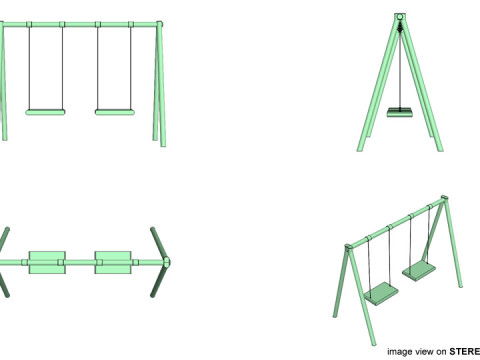 Playground Equipment - Swing 3D Model