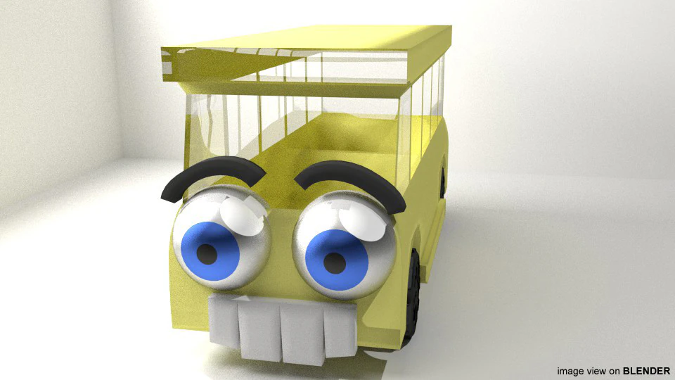 Cartoon Vehicle - Bus 3D Model .c4d .max .obj .3ds .fbx .stl .blend