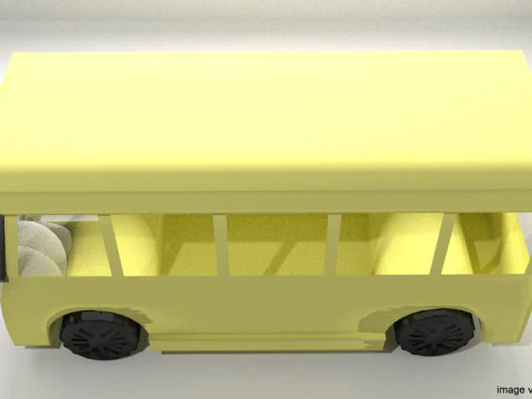 Cartoon Vehicle - Bus 3D Model