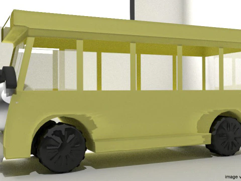 Cartoon Vehicle - Bus 3D Model