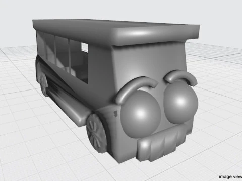 Cartoon Vehicle - Bus 3D Model