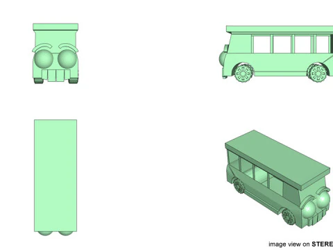 Cartoon Vehicle - Bus 3D Model