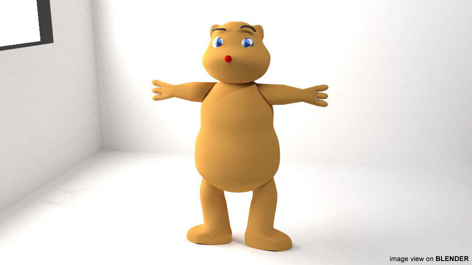 Cartoon Animal - Bear 3D Model .c4d .max .obj .3ds .fbx .stl .blend