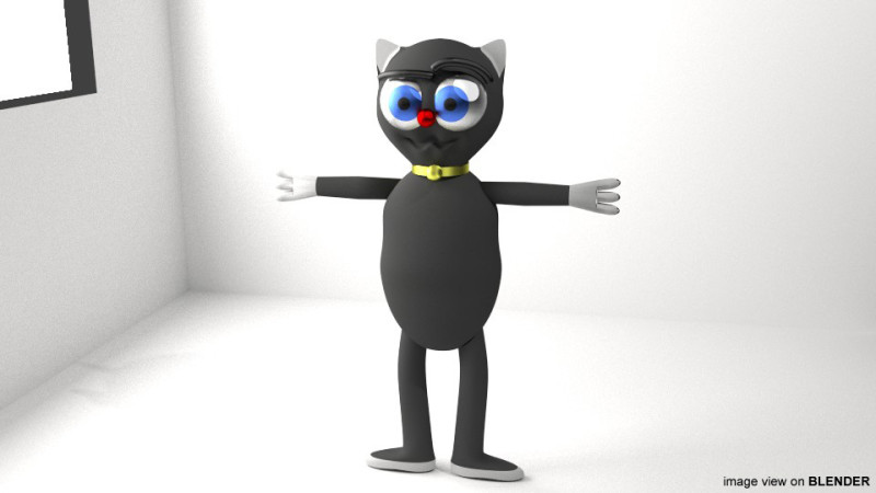 Cartoon Animal - Cat Modelo 3D .c4d .max .obj .3ds .fbx .stl .blend 