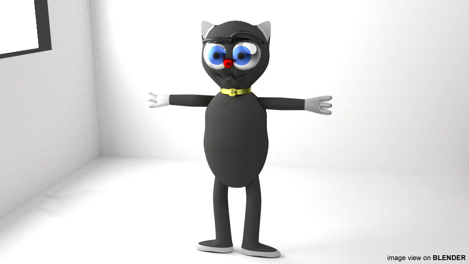Cartoon Animal - Cat 3D Model .c4d .max .obj .3ds .fbx .stl .blend 
