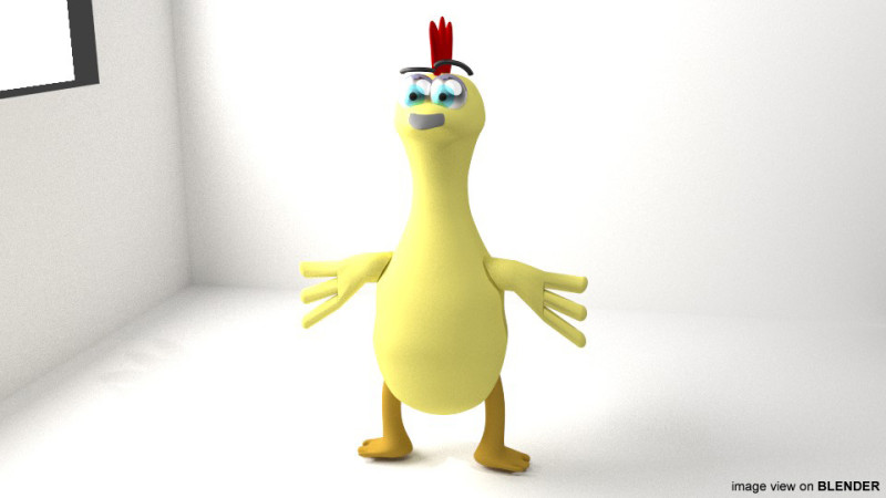 Cartoon Animal - Chicken 3D 모델 .c4d .max .obj .3ds .fbx .stl .blend 