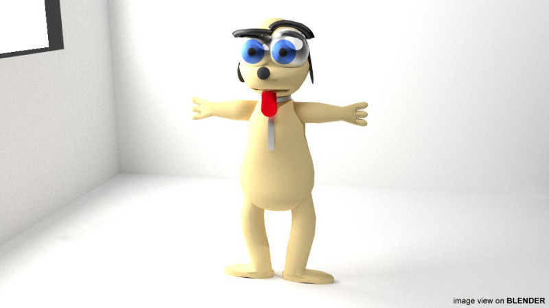 Cartoon Animal - Dog 3D Модель .c4d .max .obj .3ds .fbx .stl .blend