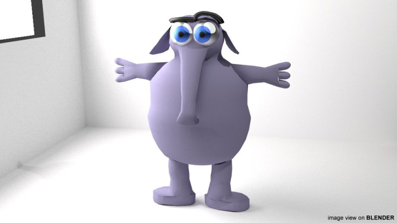 Cartoon Animal - Elephant Modèle 3D .c4d .max .obj .3ds .fbx .stl .blend 