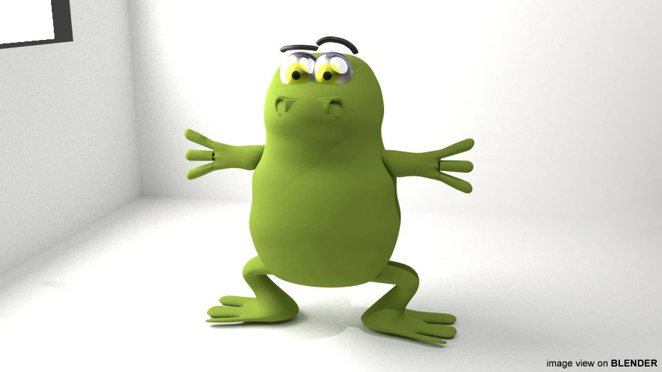 Cartoon Animal - Frog 3D Model .c4d .max .obj .3ds .fbx .stl .blend