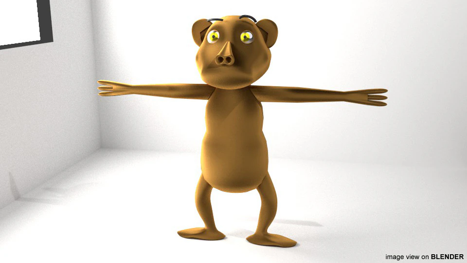 Cartoon Animal - Monkey 3D Model .c4d .max .obj .3ds .fbx .stl .blend