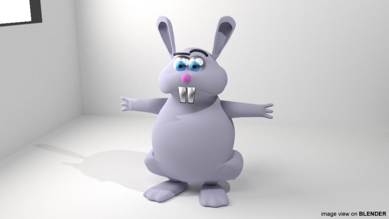 Cartoon Animal - Rabbit Model 3D .c4d .max .obj .3ds .fbx .stl .blend 
