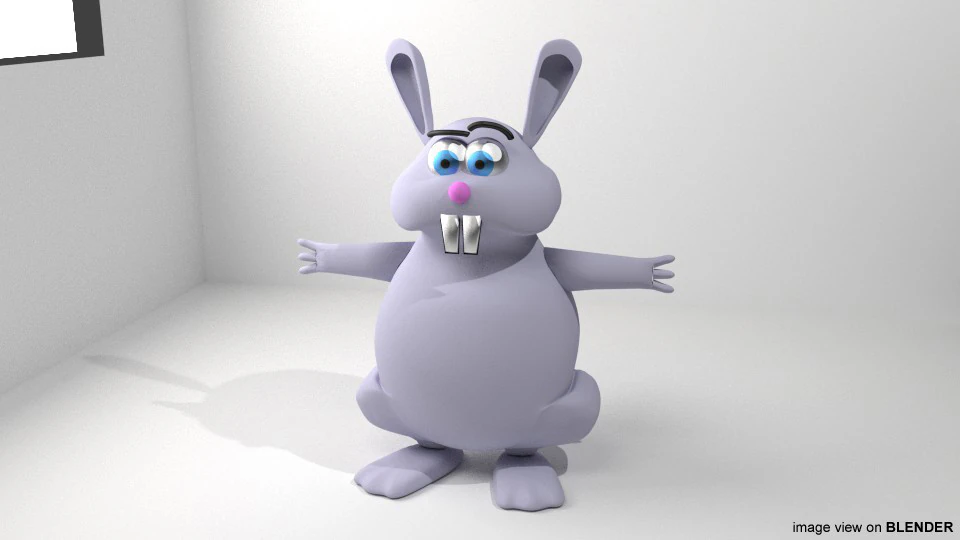 Cartoon Animal - Rabbit 3D Model .c4d .max .obj .3ds .fbx .stl .blend 