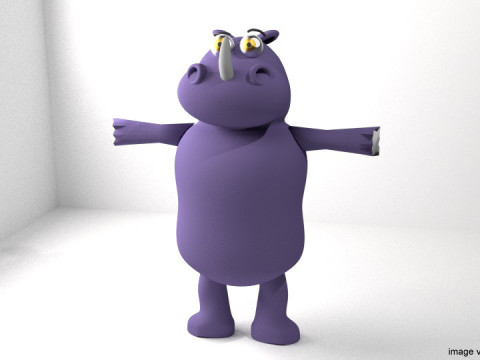 Cartoon Animal - Rhino Modelo 3D