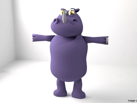 Cartoon Animal - Rhino 3D Model