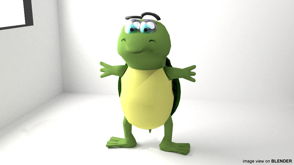 Cartoon Animal - Turtle 3D Model .c4d .max .obj .3ds .fbx .stl .blend 