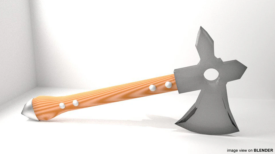 Battle Axe - Scorpionaxe 3D Model .c4d .max .obj .3ds .fbx .stl .blend