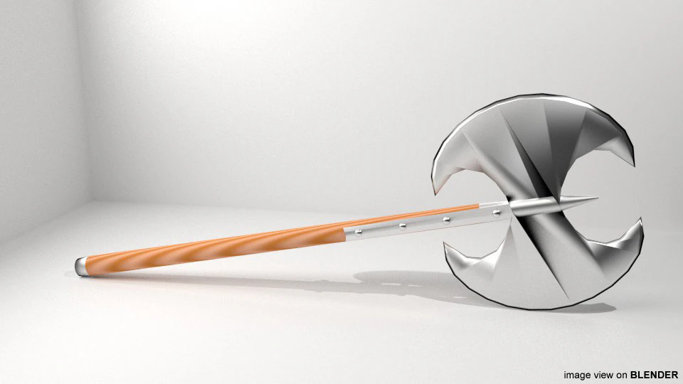 战斧 - 双头 3D 模型 .c4d .max .obj .3ds .fbx .stl .blend 