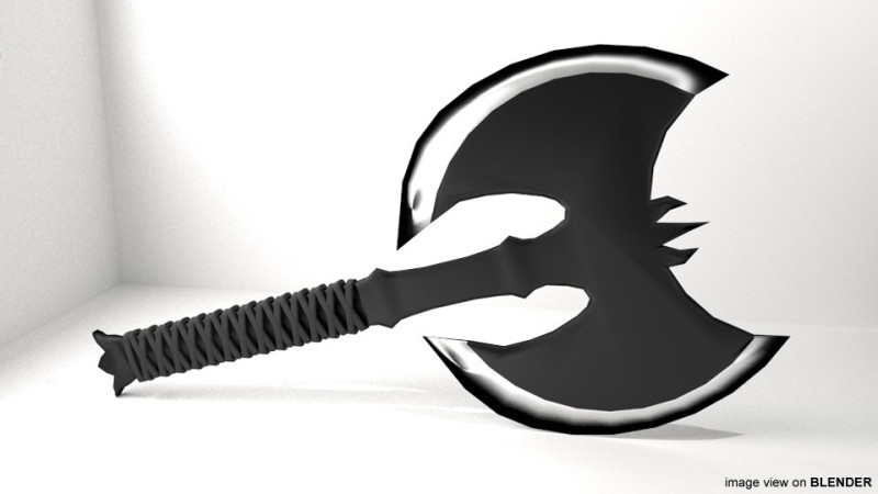 Battle Axe - Ninja Trowing Axe Model 3D .c4d .max .obj .3ds .fbx .stl .blend 