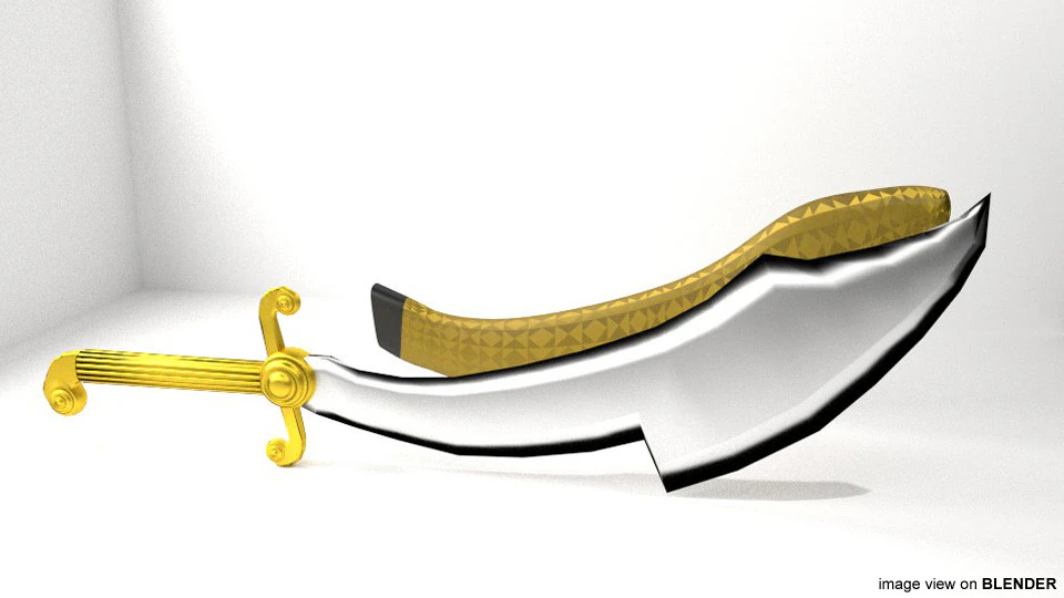 Sword - Fantasy Type 1 3D Model .c4d .max .obj .3ds .fbx .stl .blend 