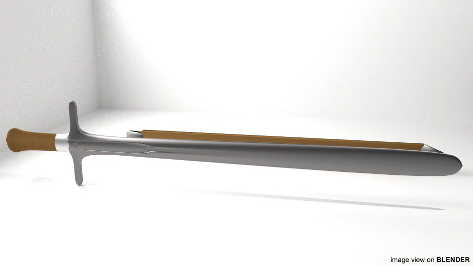 Sword - English Broadsword 3D Model .c4d .max .obj .3ds .fbx .stl .blend 