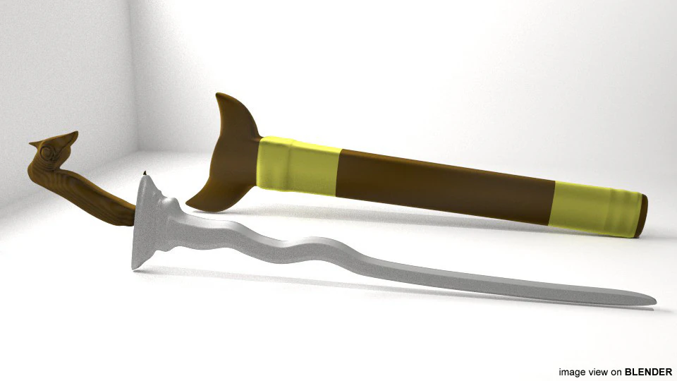 Sword - Kalis 3D Model .c4d .max .obj .3ds .fbx .stl .blend 