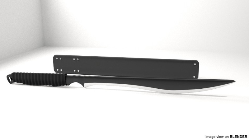 Sword - Machete 3D Модель .c4d .max .obj .3ds .fbx .stl .blend 