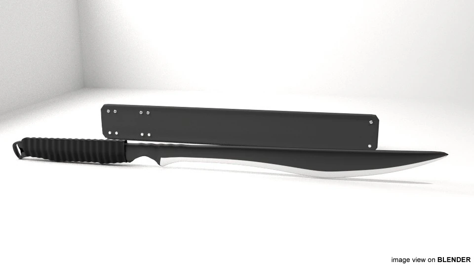 Sword - Machete 3D Model .c4d .max .obj .3ds .fbx .stl .blend 