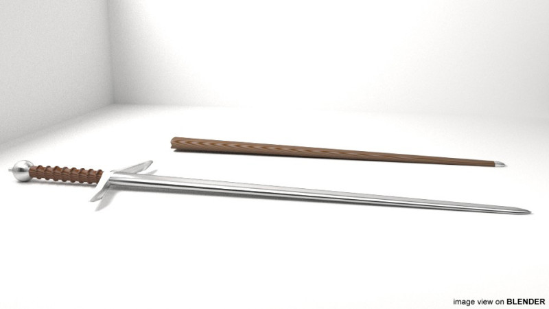 Sword - Scottish Claymore Modelo 3D .c4d .max .obj .3ds .fbx .stl .blend 