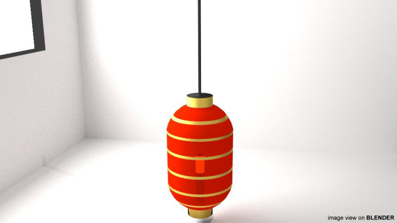 Paper Lantern - Type 2 3D Model .c4d .max .obj .3ds .fbx .stl .blend 