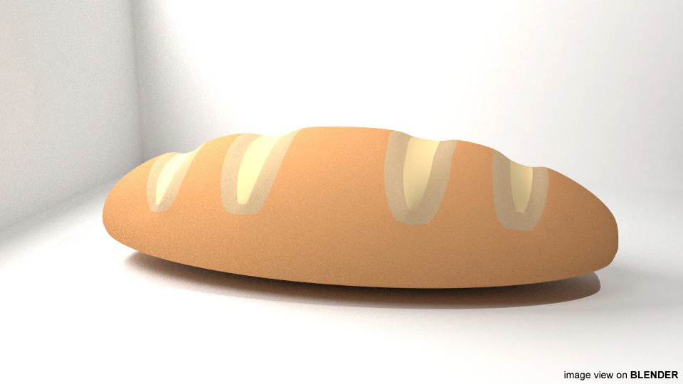 Bread - Frenchbread 3D Model .c4d .max .obj .3ds .fbx .stl .blend 