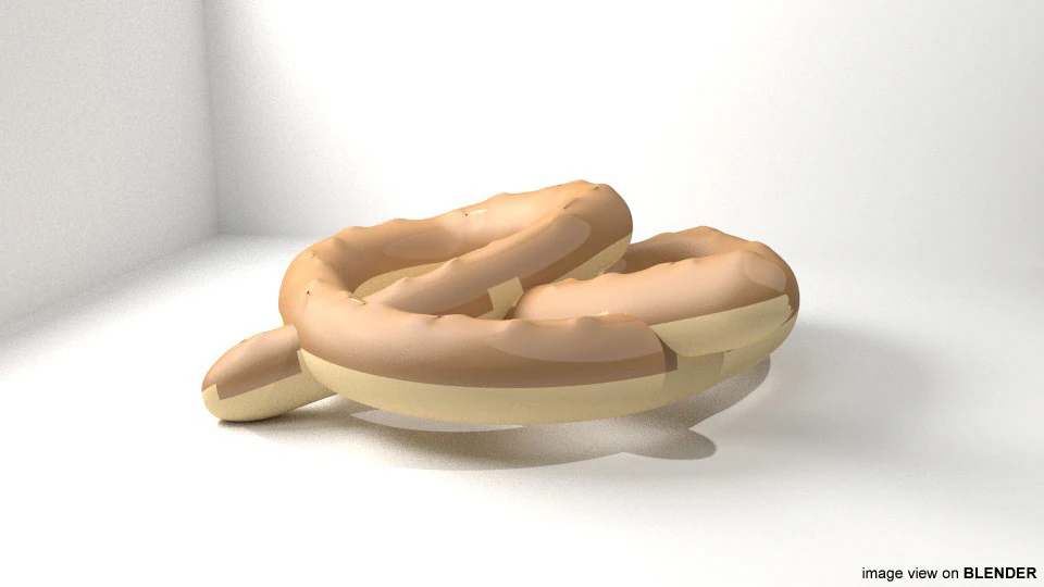 Bread - Pretzel 3D Model .c4d .max .obj .3ds .fbx .stl .blend 