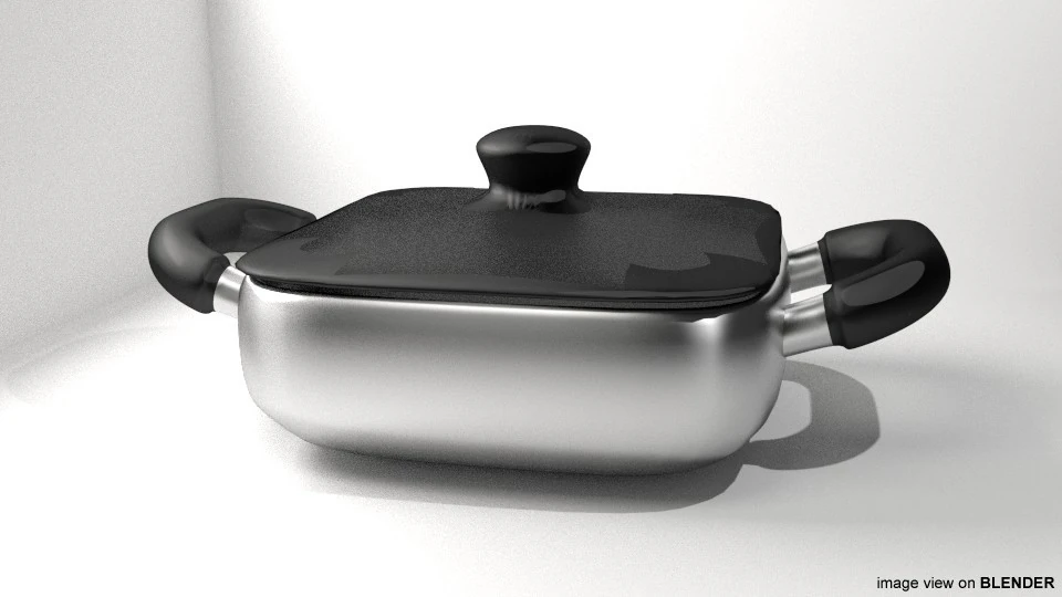 Cookware - Casserole pan 3D Model .c4d .max .obj .3ds .fbx .stl .blend