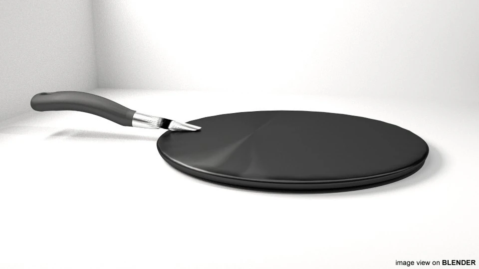 Cookware - Frying pan 3D Model .c4d .max .obj .3ds .fbx .stl .blend 