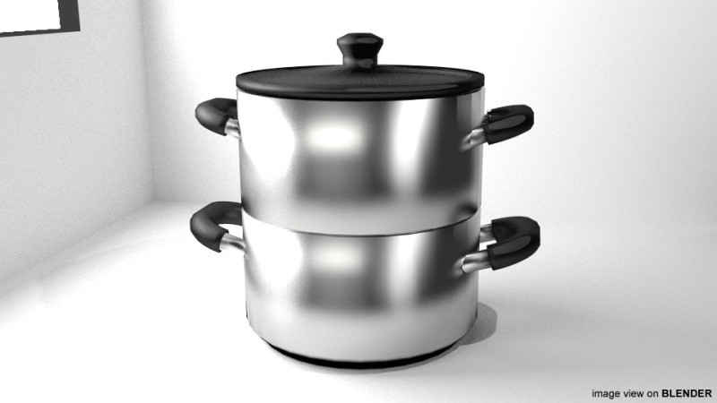 Cookware - Steamer pot 3D Model .c4d .max .obj .3ds .fbx .stl .blend 