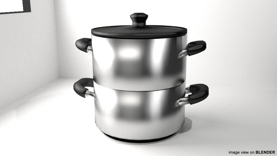 Batterie de cuisine - Marmite vapeur Modèle 3D .c4d .max .obj .3ds .fbx .stl .blend 