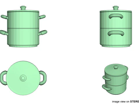 Batterie de cuisine - Marmite vapeur Modèle 3D